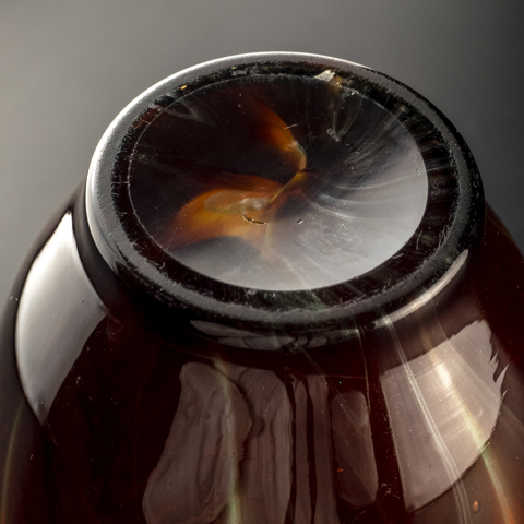 Johann Lötz witwe 花器：ティタニア オレンジオパールと茶色