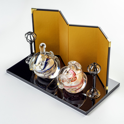 STUDIO】浅井千里作 金箔無垢雛 紫×ピンク | KUROKABE | 黒壁公式