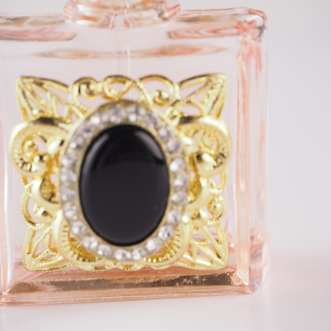 チェコガラス瓶 チェコ 装飾付き香水瓶 360 グレーウランガラス×オーロラ